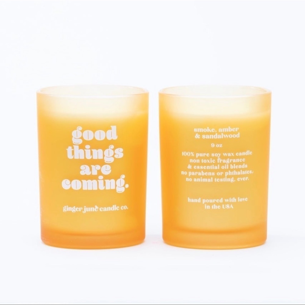 Good things are coming candle